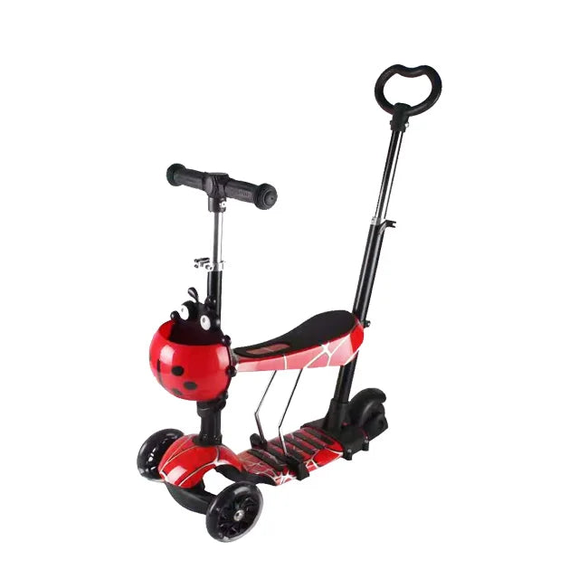 Spiderman Kick Scooter 5 in 1 Kids Kick Scooter 3 Wheels Mini Scooter with Seat