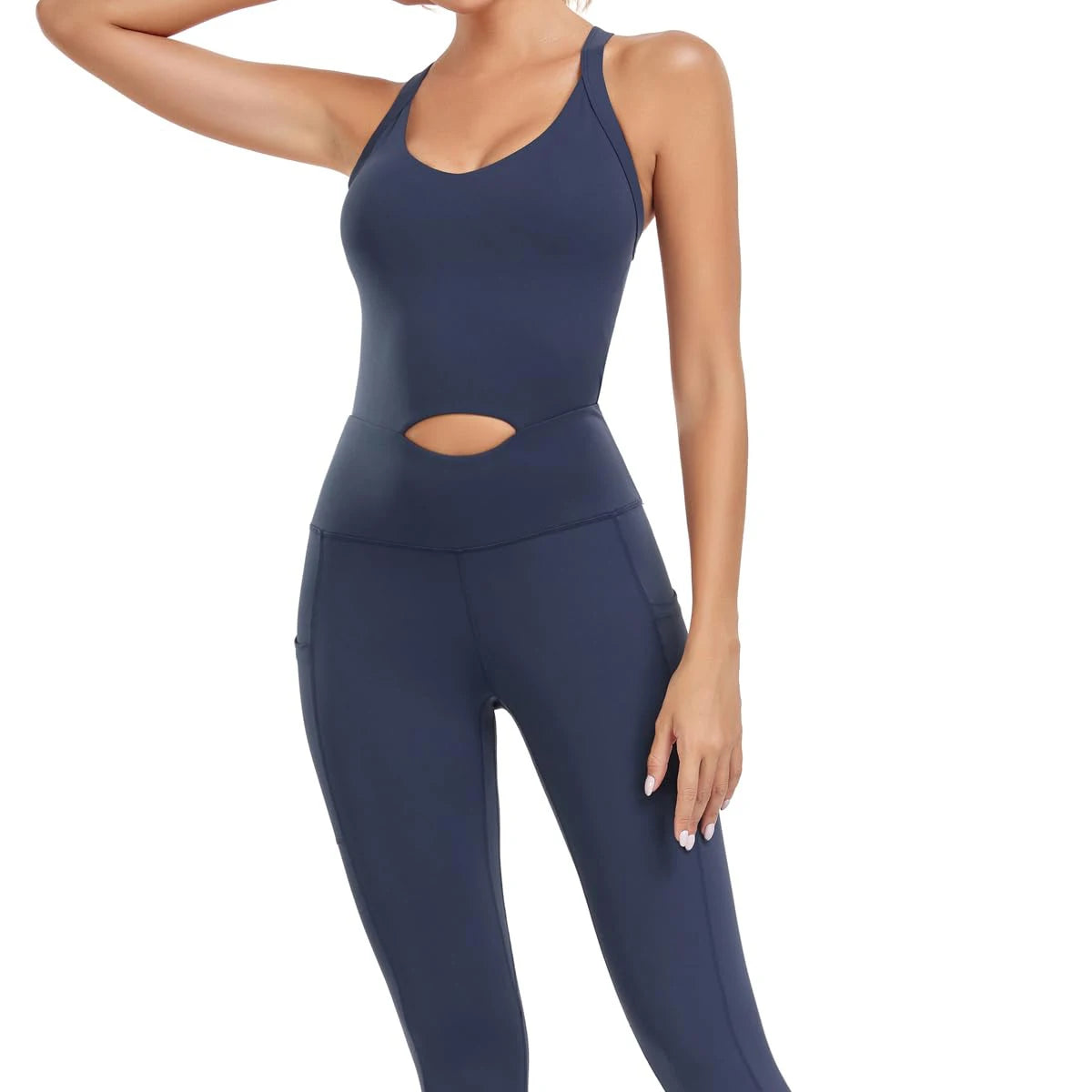 Customize Logo Active Wear 4-Way Stretch Bodycon Yoga Running Jumpsuit Quick Dry Fitness Gym Workout Jumpsuit for Women