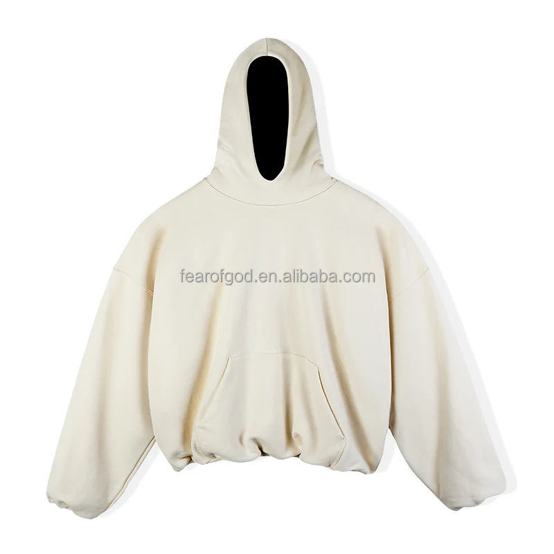 Custom Digital OEM Men's Heavyweight Cropped Hoodie Boxy Streetwear INS Inspired Oversized Plain Pullover Hoodies