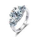Women Moissanite Jewelry 925 Sterling Silver Rings Unique 3 Round Shape Gemstones for Women Luxury Wedding