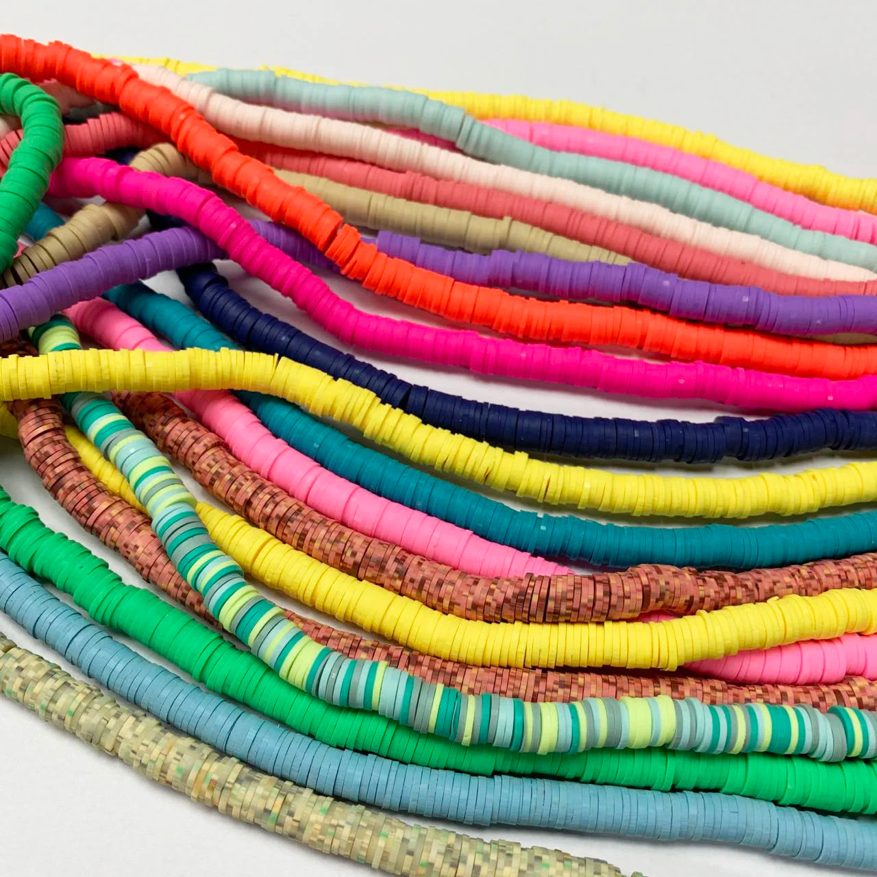 6mm Flat Round Polymer Clay Beads Handmade Clay Beads for DIY Jewelry Making Bracelet Mixed Color