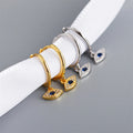 New Trendy Evil Eye 18k Gold 925 Sterling Silver Retro Blue Eyes Hoop Earrings for Women