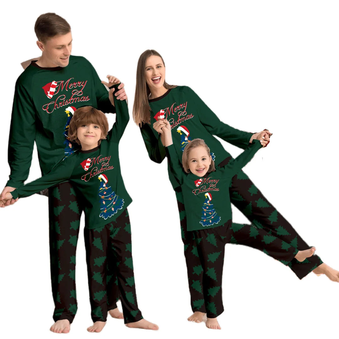 Autumn Christmas Thermal Loungewear Long-Sleeved Printed Suit for Parents Cartoon Women Pajamas for Home Use Summer Spring