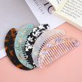 Anti Static Detangler Acetic Acid Hair Comb Portable Leopard Marble Cushion Curved Wide Tooth Comb Cellulose Acetate Comb
