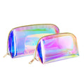 Low MOQ Beauty Hologram Clear Zipper Fashion Cosmetic Bags & Cases Makeup Storage Bag Shell Organic