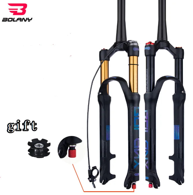 BOLANY Bike Fork Straight Tube MTB Air Front Suspension 26/27.5/29 Inch 120mm Travel QR XC Mountain Bike Front Forks