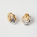 Simple Waterproof 18k Gold and Silver Stainless Steel Irregular Geometric Metal Earrings