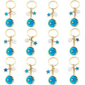 Hot-selling Creative 12 Constellations Metal Key Chains  Pendants with Oil Dripping Stars Moons for Girls Besties & Couples