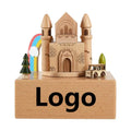 New Arrival Customizable Logo Music Box Creativity Rainbow Castle Beech Wooden Musical Box for Souvenirs MegaBDM