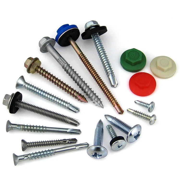 Custom Painted Stainless Steel Self Drilling Tapping Screw for Roofing #8 M3 M4 M6 Hex Head with Washer Sheet Metal Screw