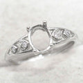 Sterling Silver 6*8mm Semi Mount Ring Empty Frame Blank Support Claws Setting S925 Base Holder Without Center Stone for Inlay