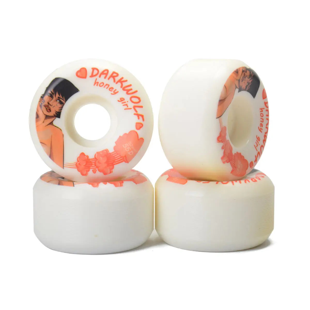Professional Custom Printed 52mm 100a White Free Street Skateboard Skate Board Wheels