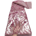 Blush Color Beaded Sequined Evening Dress Bridal Lace Fabric French Flower Beads Embroidery Lace Fabric