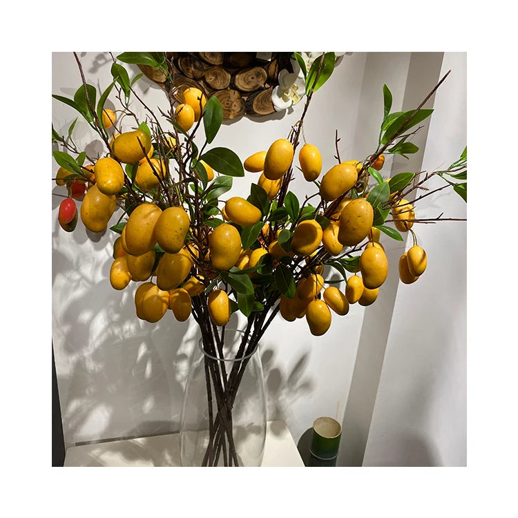 Competitive Price Good Quality Decorative  Simulation 12- Mango Plant Artificial Fruit