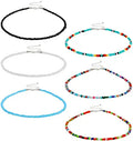 Fashion 6 Bohemian Necklace Glass Bead Necklace White Black Blue Rainbow Necklace for Woman
