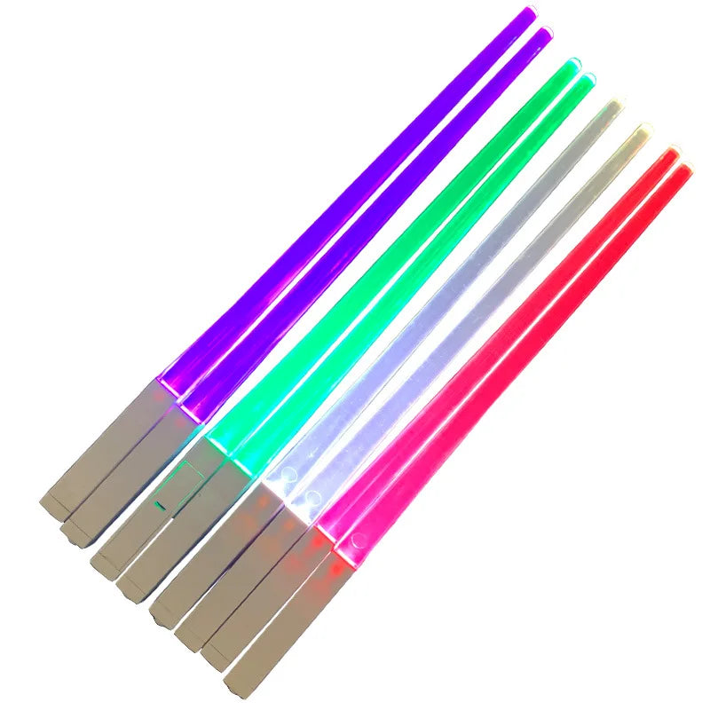 1 Pairs LED Chopsticks Light up Lightsaber Chopsticks Reusable Sushi Lightup Sabers Chopstick