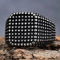 Wholesale Geometry Style Stainless Steel Black Square Spot Punk Men Signet Rings Size 7-13