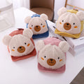 Winter Toddler Cute Style Plush Corduroy Soft Warm Hat Custom Logo 6-panel Curved Brim Kids Fashion Cap and Hats