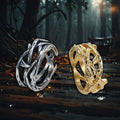 Life Tree Retro Polished Titanium Steel 18K Gold Plated Ring Fashionable Stainless Steel Jewelry for Party