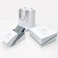 Custom Logo Gray Purple Incline White 15mm Thick Velvet Foam Lining Lid Bottom Square Jewelry Packaging Gift Boxes 15x15x7cm