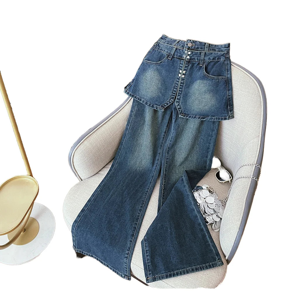 Wholesale High Waist Denim Jeans 2024 Fashion Women Straight Leg Jeans Casual Women Jeans