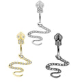 Gaby 14g 316L Surgical Steel Bar Snake Belly Button Ring Nickel-Free Fashion Lizard Lady Navel Jewelry Retail Body Jewelry