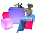 Led Cube Chair /Rechargeable LED Illuminated Bar Plastic Cube Led Light Cube Tables and Hookah Chairs for Garden