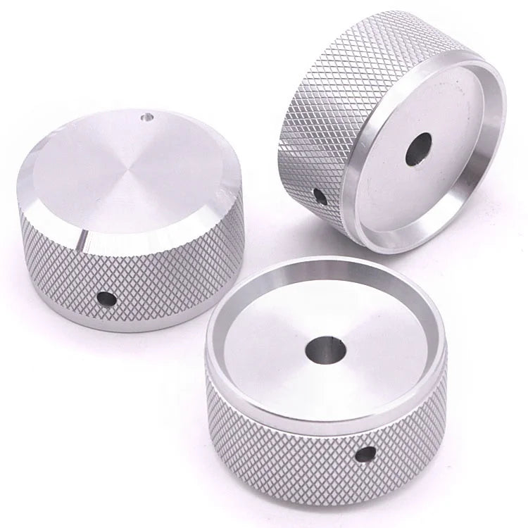 Free Sample CNC Machined Amplifier Rotary Switch Audio Volume Control 6mm Knurled Potentiometer Aluminum Knob
