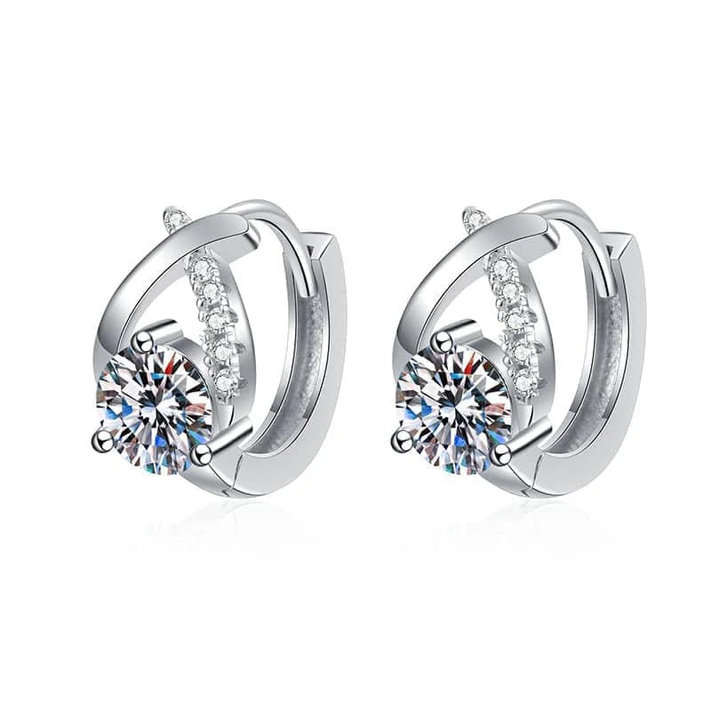 New Arrival New Design Elegant Ladies 925 Sterling Silver 5mm Moissanite Earrings Diamond Earrings for Women