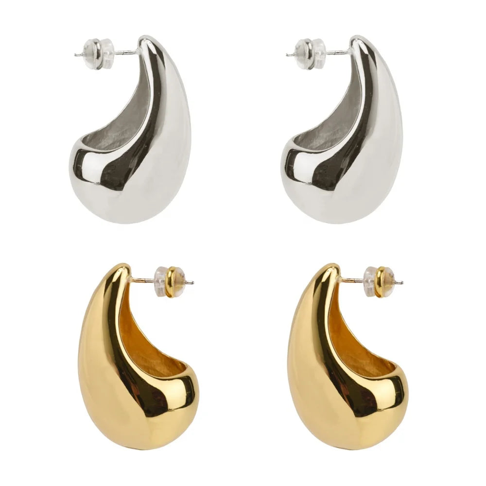 Wholesale Price Brass Plating Real Gold and Silver Water Drop Earrings Custom Jewelry Gifts