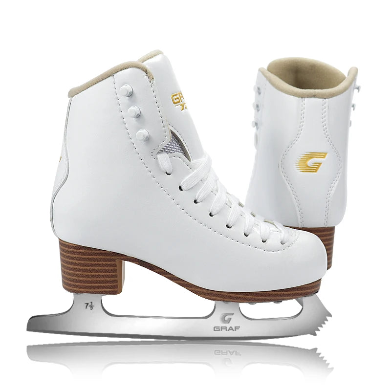 GRAF U50pro Stainless Steel Figure Skates for Women Adult & Kids Sizes 26-43 Winter Ice Skating 4.0mm Carbon Steel Blades