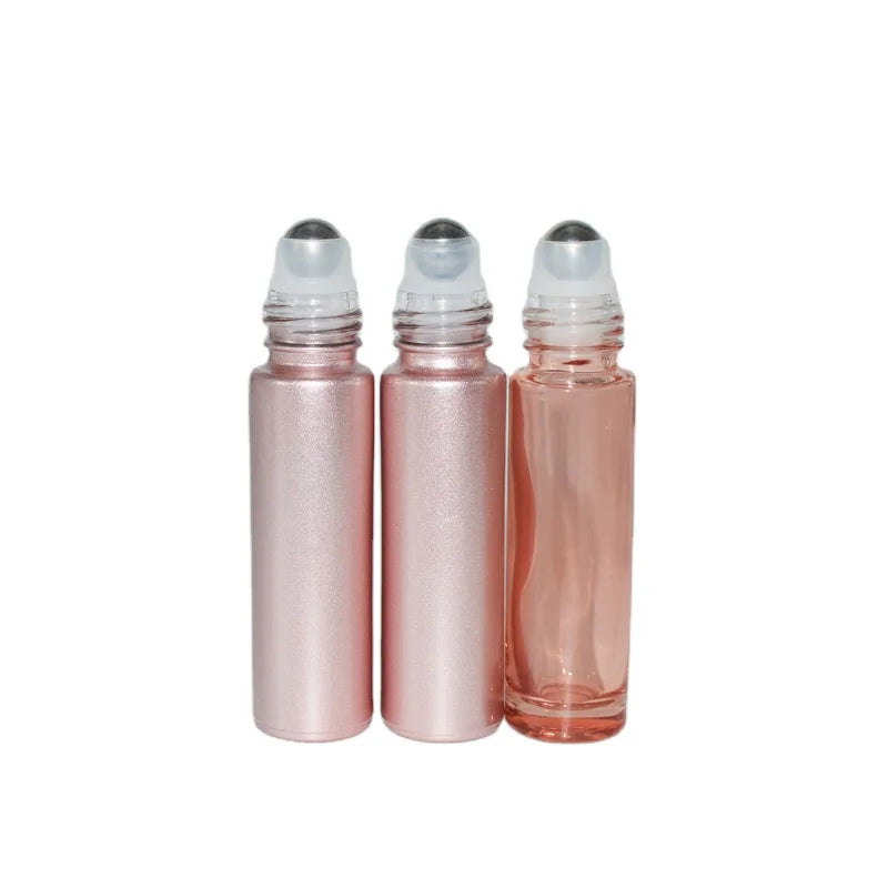 Wholesale Pink Rose Gold Refillable Alcohol Packaging Empty Roll on Deodorant Glass Cuticle Oil Bottle 10ml