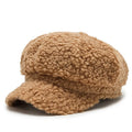 Wholesale Cheap Trendy Women Lady Teddy Bear Hair 8 Panel Newsboy Cap Beret Hat for Autumn Winter Outdoor Fashion Warm Dress