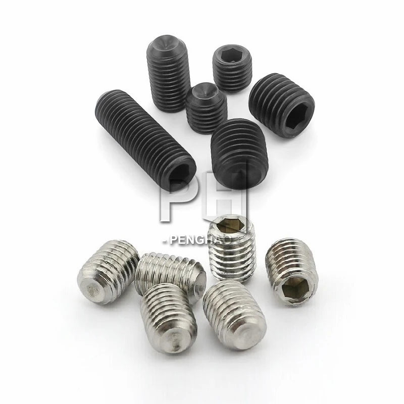 M1.6 M2 M2.5 M3 M4 M5 M6 M8  DIN916 Stainless Steel 304 Grade 12.9  Alloy Steel Hex Socket Set Screws Grub Screw Bolt