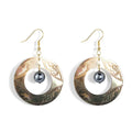 Hawaiian New Gold Plated Mother of Pearl Earrings Hot Sale Natural Shell Black Pearl Samoan Earrings Wholesale