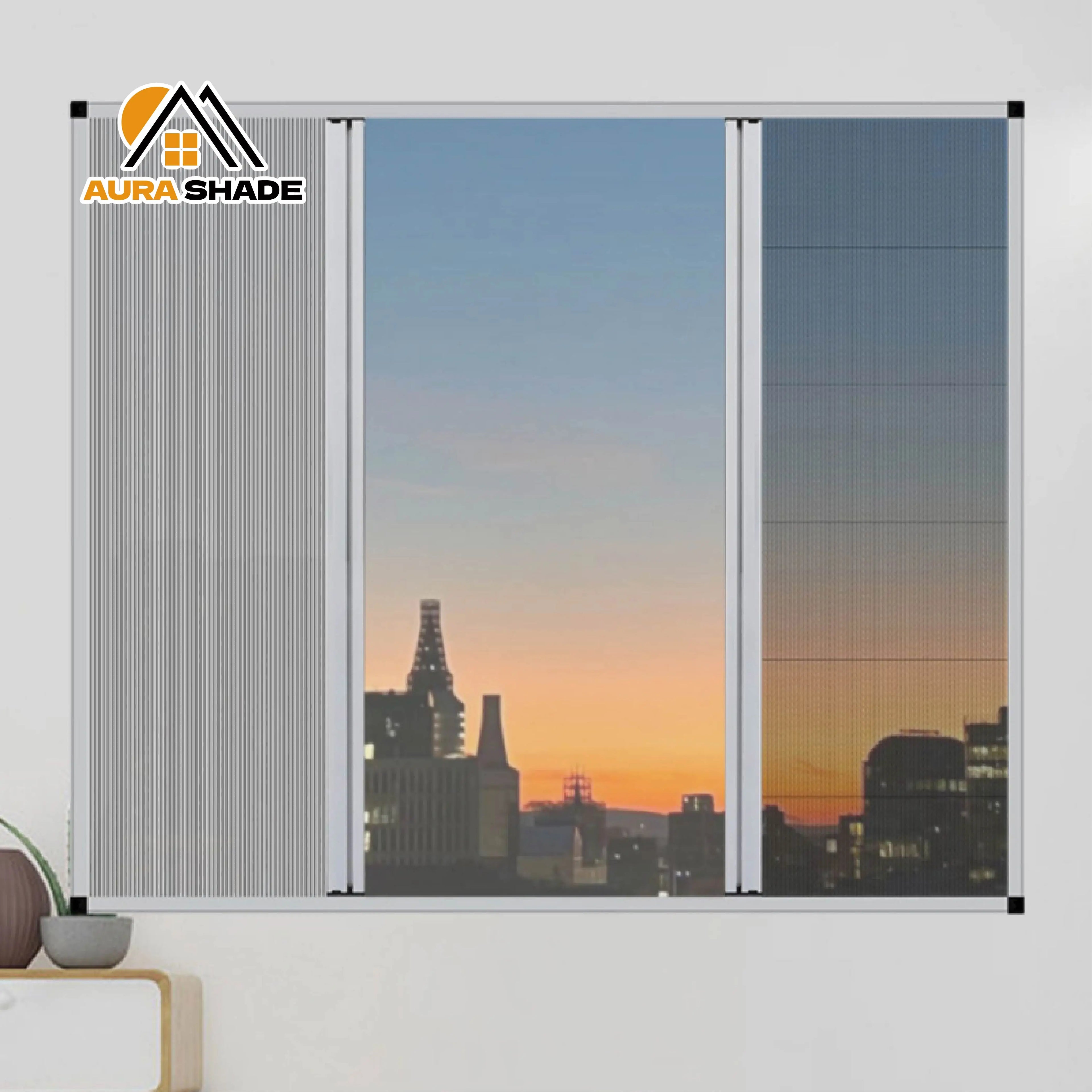 Factory Price Plain Day Night Blinds Aluminum Frame Pleated Mosquito Polyester Mesh Blackout Honeycomb Fabric Modern Design