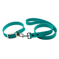 Wholesale Custom Fancy Eco-Friendly Dog Collar Waterproof PVC Leash Set Durable Nylon Coated Solid Pattern Rivet Decoration