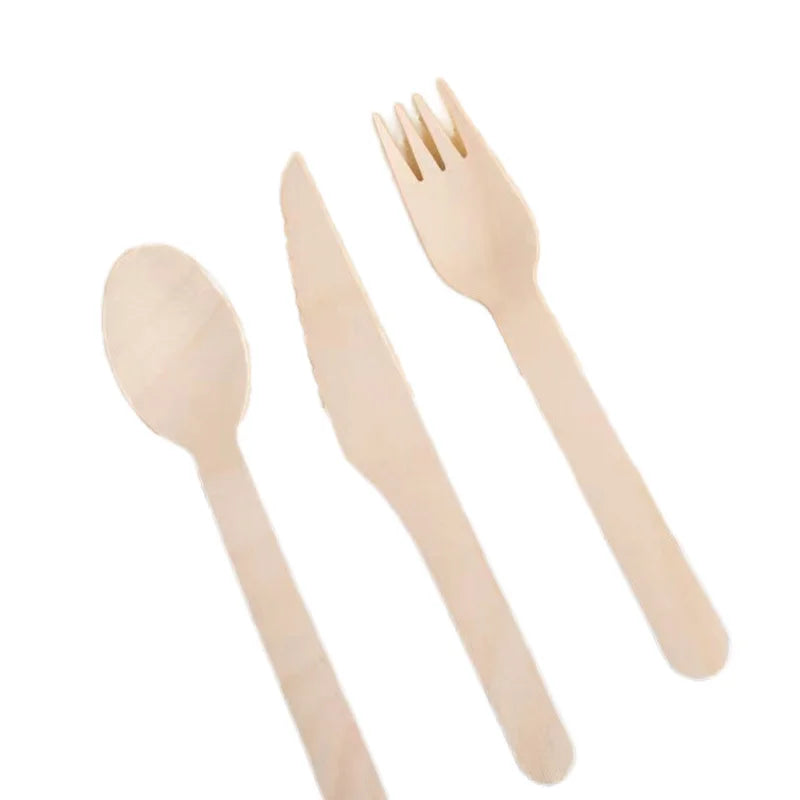 Hot Sale Ecoreware Biodegradable Disposable Wooden Cutlery for Camping