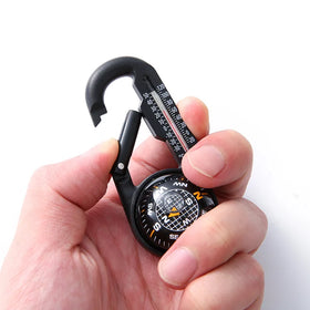 Plastic Mountaineering Buckle Carabiner Compass Multifunctional Outdoor Compass with Thermometer Portable Keychain Compass