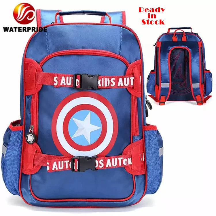 Wholesale Durable Captain Backpack for School Boys Large Space Elementary School Bag Zipper Waterproof Polyester Cartoon Fashion