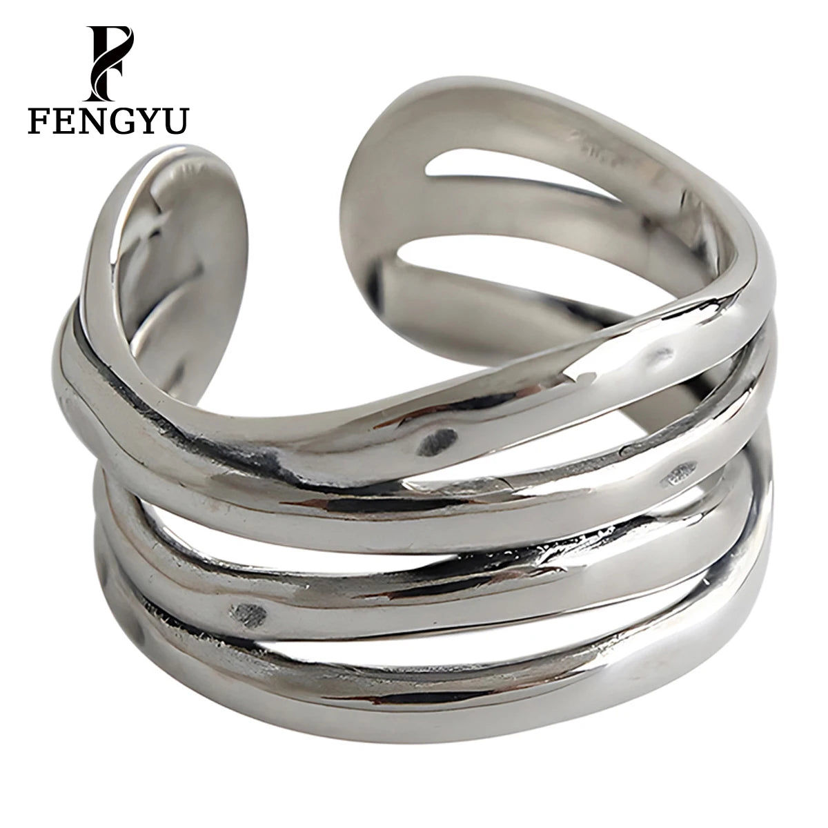 Fine Multilayer Wrapping Vintage Rings for Women 925 Sterling Silver Fashion Adjustable Statement Ring Custom Jewelry Wholesale
