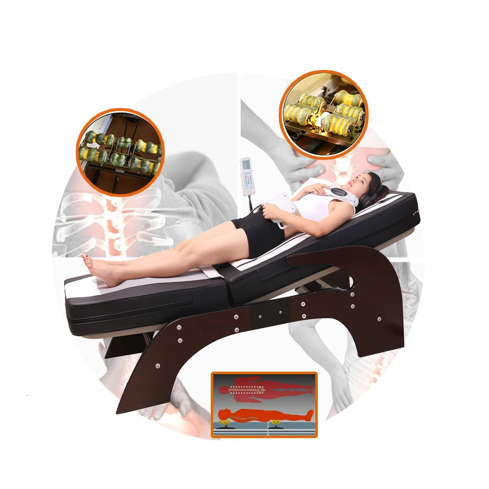 3D Korea Spine Care Chiropractic Far Infrared Thermal Therapy Jade Roller Master Lifting Massage Bed for Lumbar Disc Herniation