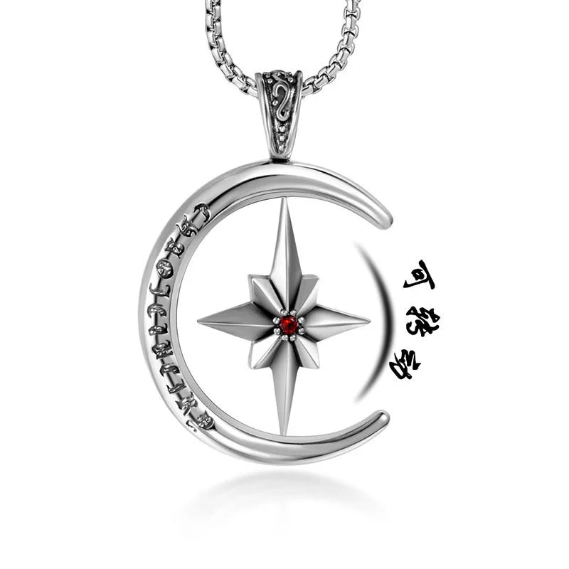 Wholesale Rotating Mens Necklace Pendant Jewelry 316L Stainless Steel Star Pendant Necklace for Men
