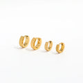 JOOLIM  High End 18K Gold Plated Gear Shape Lines  Dainty Mini Huggie Earrings Jewelry Stainless Steel for Women