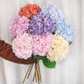 O-X929 White Blue Hydrangea Flowers Large Size Latex Artificial Hydrangeas European Simulation Flower Hydrangea Wedding Decor