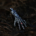 SS8-643P Steel Soldier Punk Horrible Mouse Men Chains Stainless Steel Hand Pendant Necklace with Gem Ring