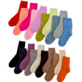 2026 Fluffy Socks Solid Crew Furry Thermal Grey Girl Plain Merino Woolen Angora Warm Women Wool Socks