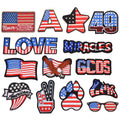 Embroidery American Flag Embroidery Iron-On Backing  Clothes Bags American Flag Patches