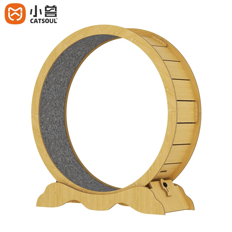CATSOUL Custom Pet Equipment 5.0 Cat Exercise Running Wheel Treadmill Solid Wood Pet Toy Interactive Wooden Cat Treadmill Silent