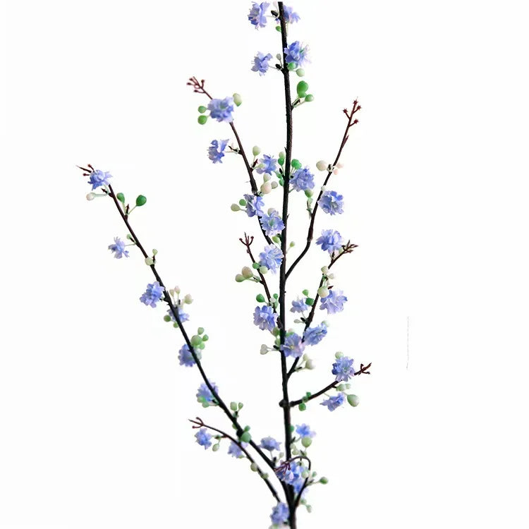 Artificial Plum Blossoms Silk Flower Long Stem Branch Tree Twig Vine Cherry Blossom for Home Restaurant Office Tall Vase Decor